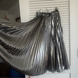 Michael Michael Kors Pleated Metallic Midi Skirt